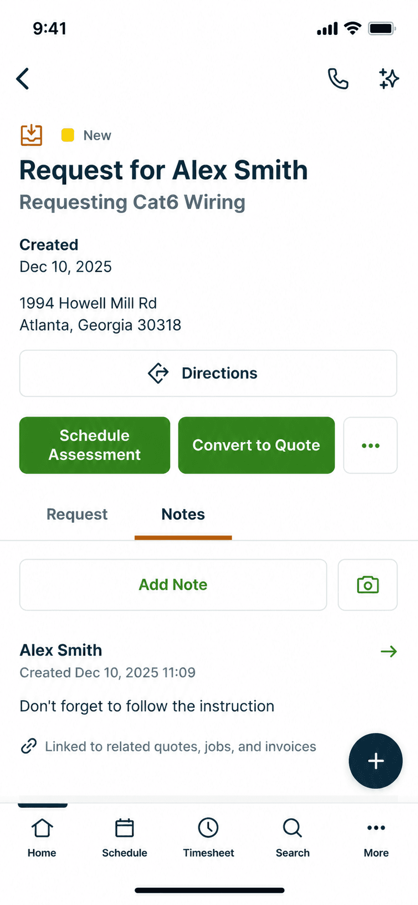 Jobber mobile app home screen on iPhone, the tool this guide helps you evaluate leaving